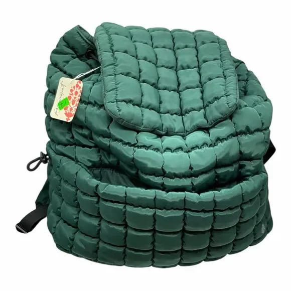 Brand New Free People FP Movement Quilted Carryall Backpack - Fuji Jade Green - Picture 3 of 10